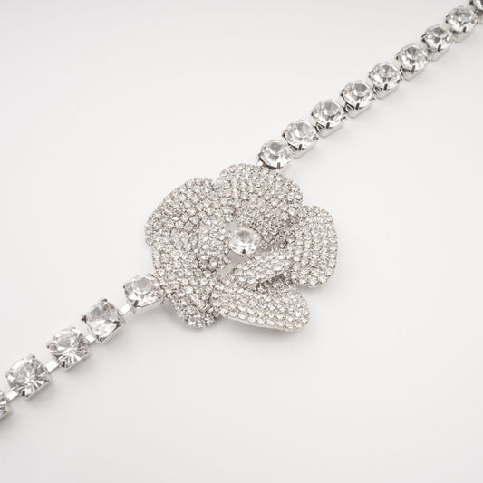 Aimée crystal-embellished faux-flower necklace