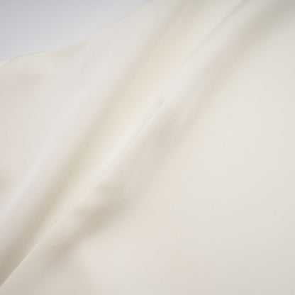 Lyna White Satin Ruffled Mini Dress with Shawl Panel Detail