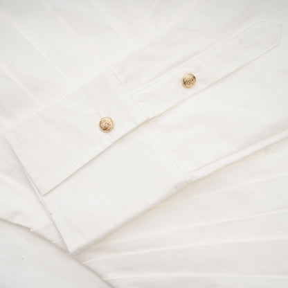 White Long Sleeve Corset Shirt Twist Wrap Mini Dress