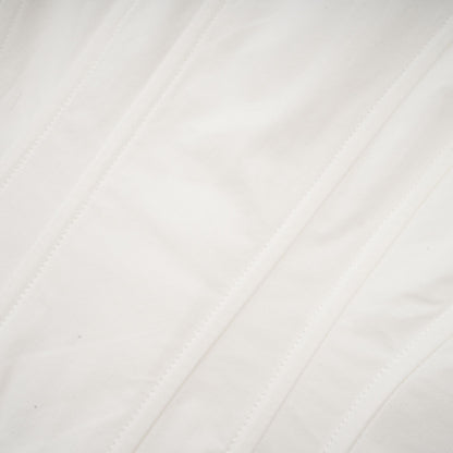 White Long Sleeve Corset Shirt Twist Wrap Mini Dress