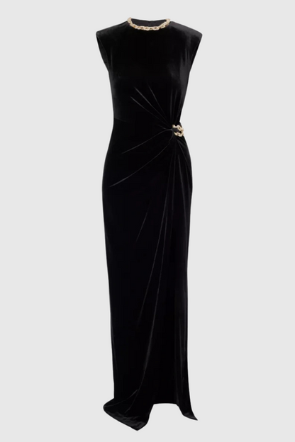 Dalila Velvet Chain-embellished Maxi Dress
