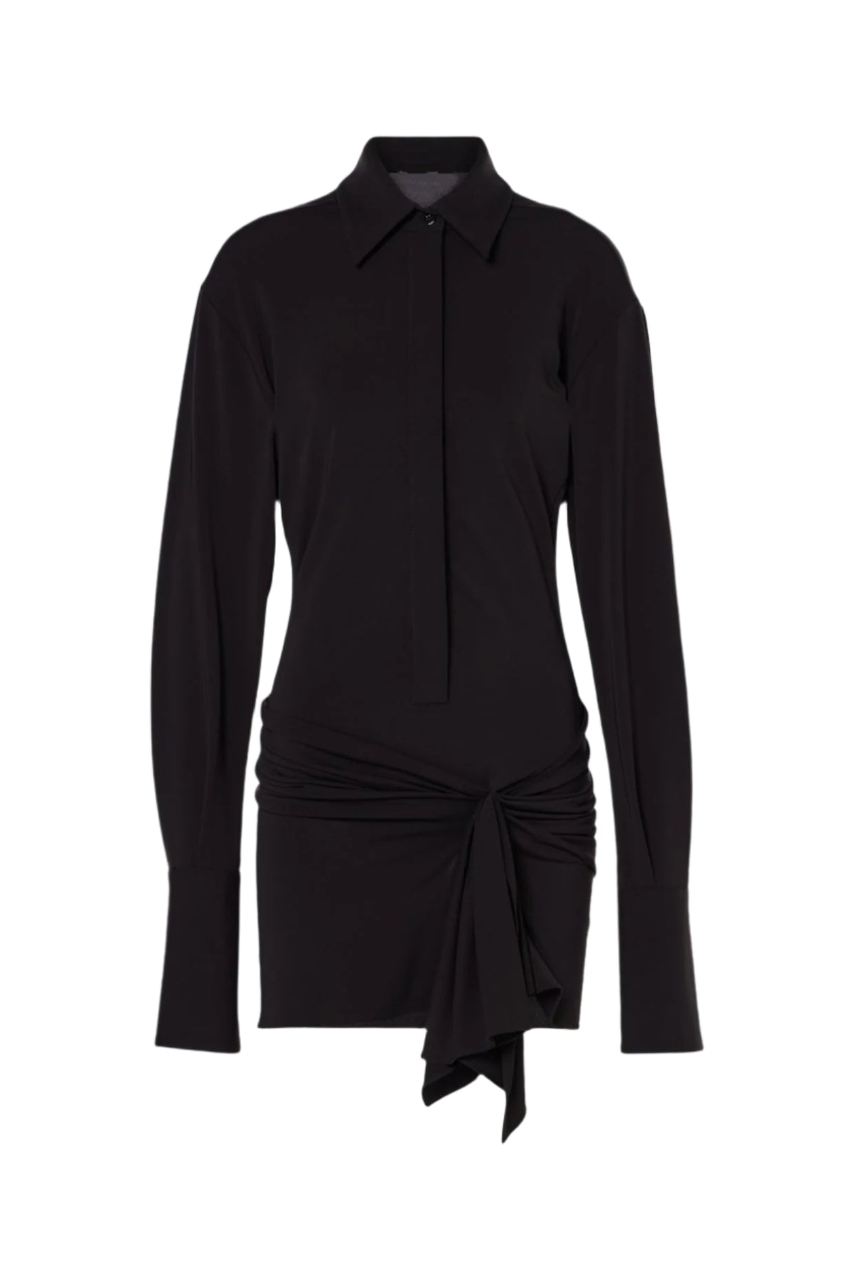 Dehaia Plunge Cutout Ruched Mini Dress - Black