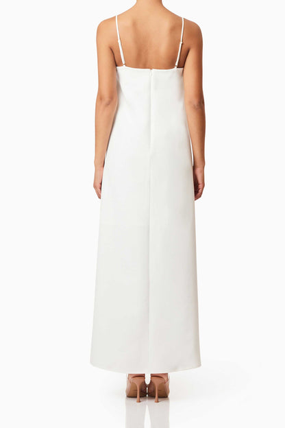 judy Buttercup Embroidered Maxi Dress in White