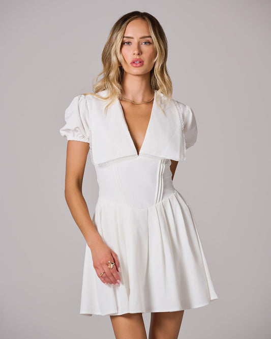 EGLANTINE Pleated Mini Dress