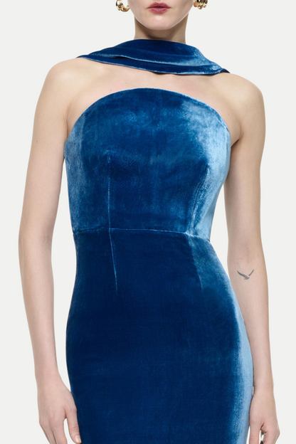 Eadward Velvet Halter Maxi Dress