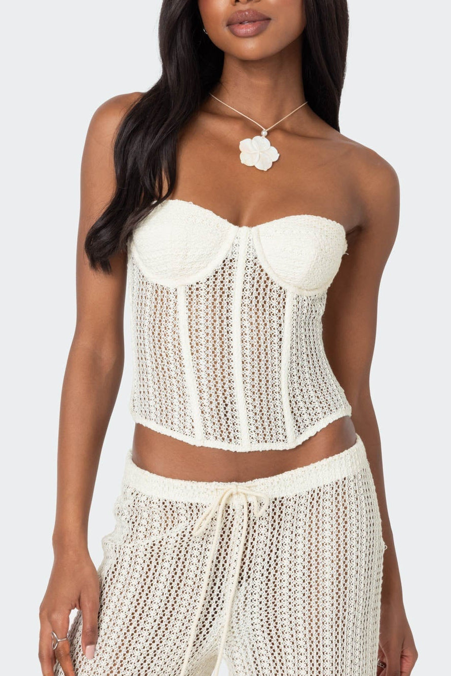 Ines Sheer Crochet Corset