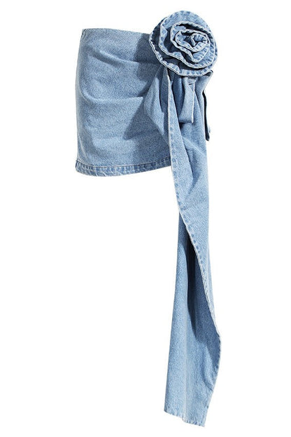 Elianna Floral Denim Mini Skirt