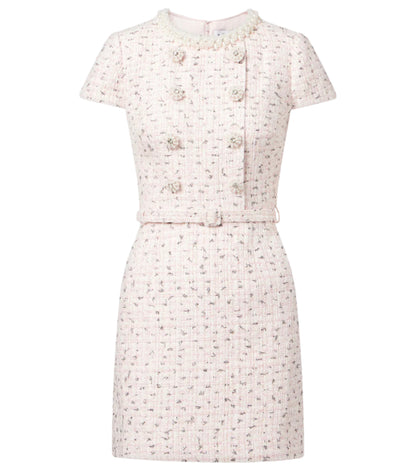 Embellished bouclé minidress