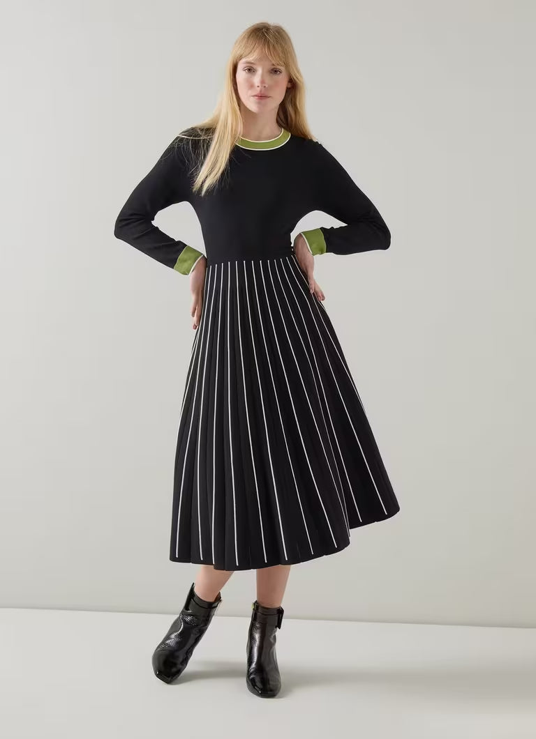 Fara Black Multi Knitted Dress