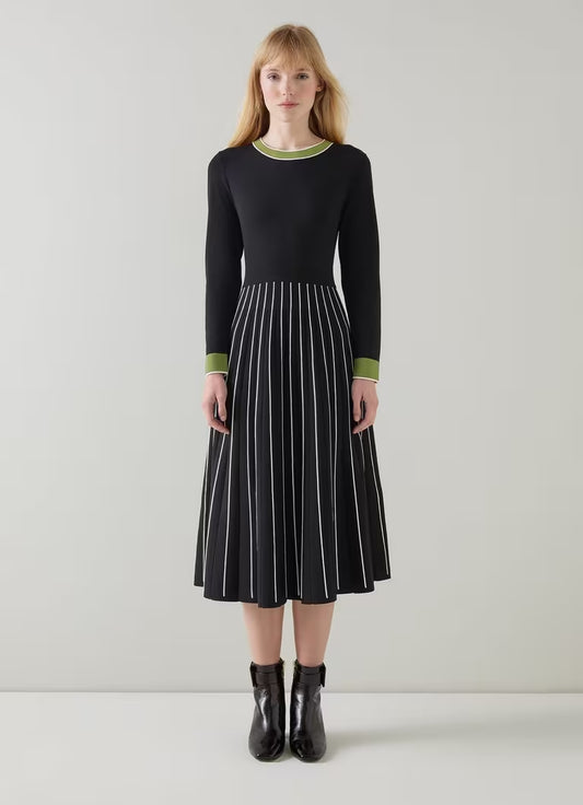 Fara Black Multi Knitted Dress
