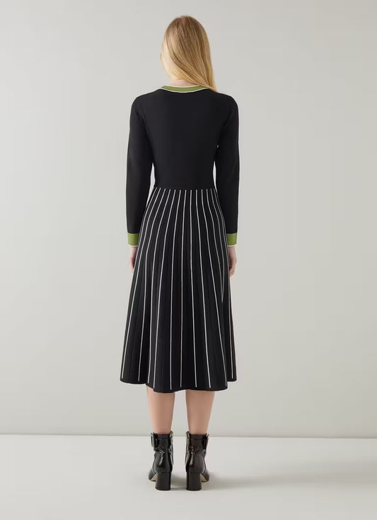 Fara Black Multi Knitted Dress