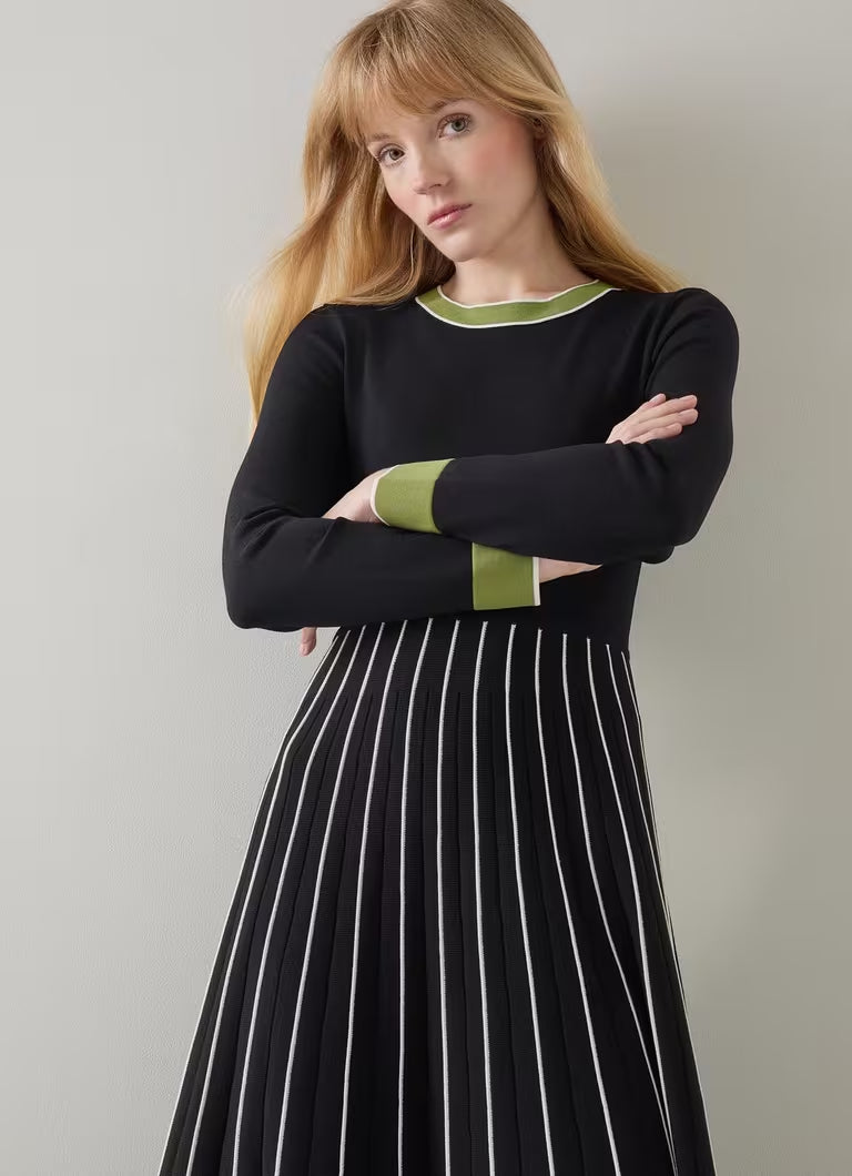 Fara Black Multi Knitted Dress