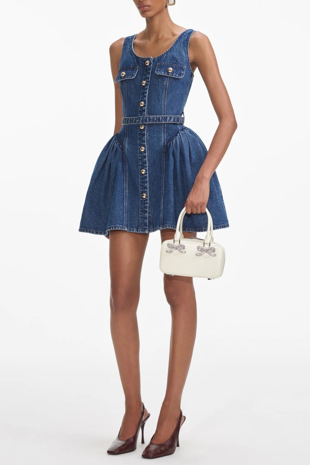 Flared Denim Mini Dress
