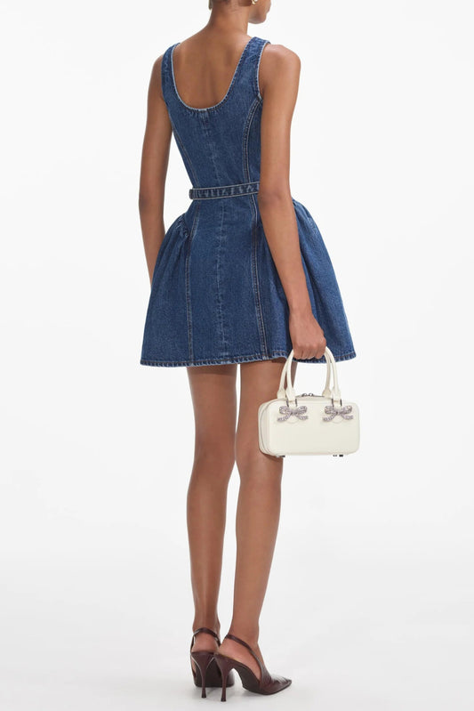Flared Denim Mini Dress