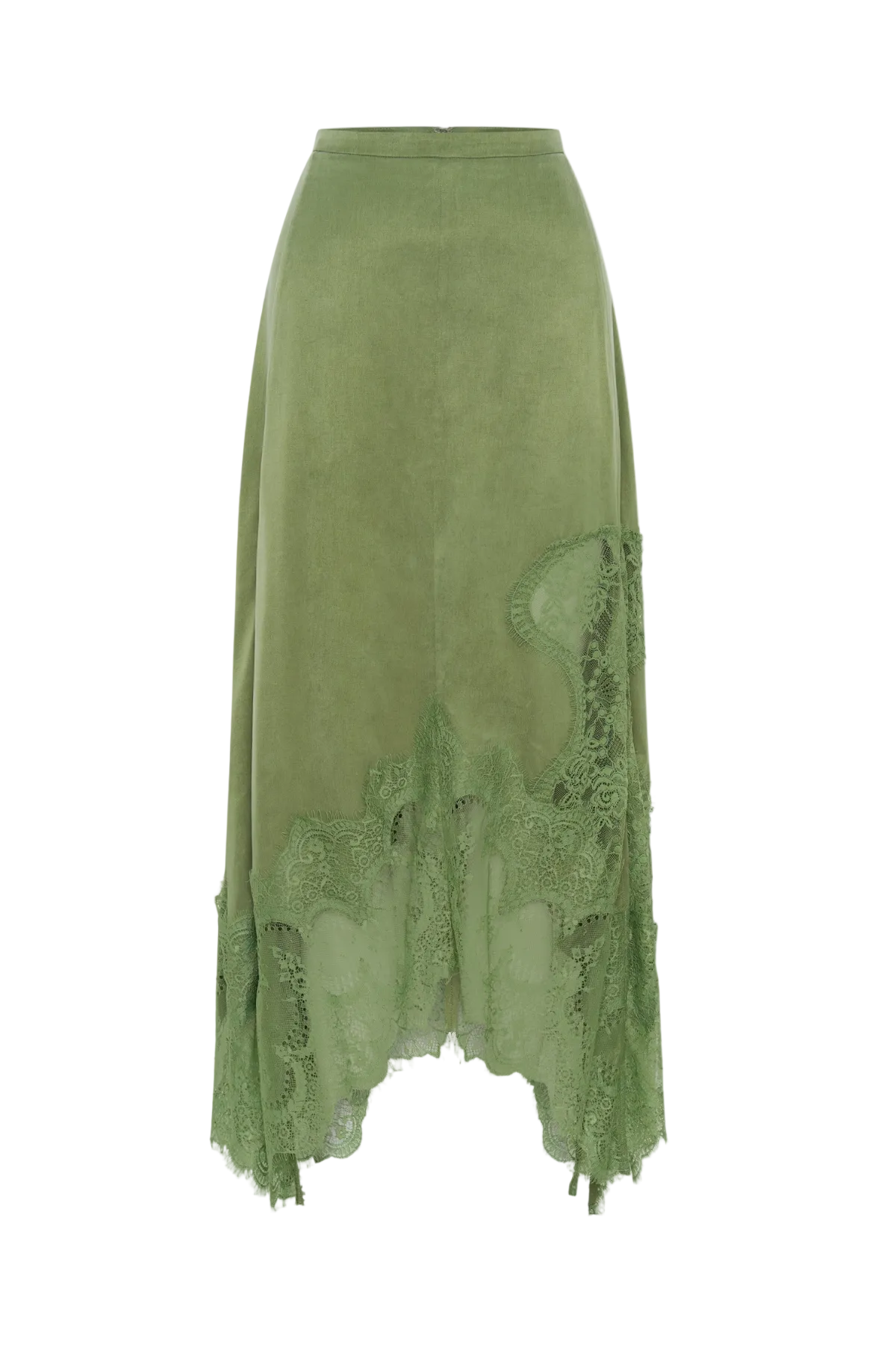 Gavia Sleeveless Lace Top & Midi Skirt Set - Green
