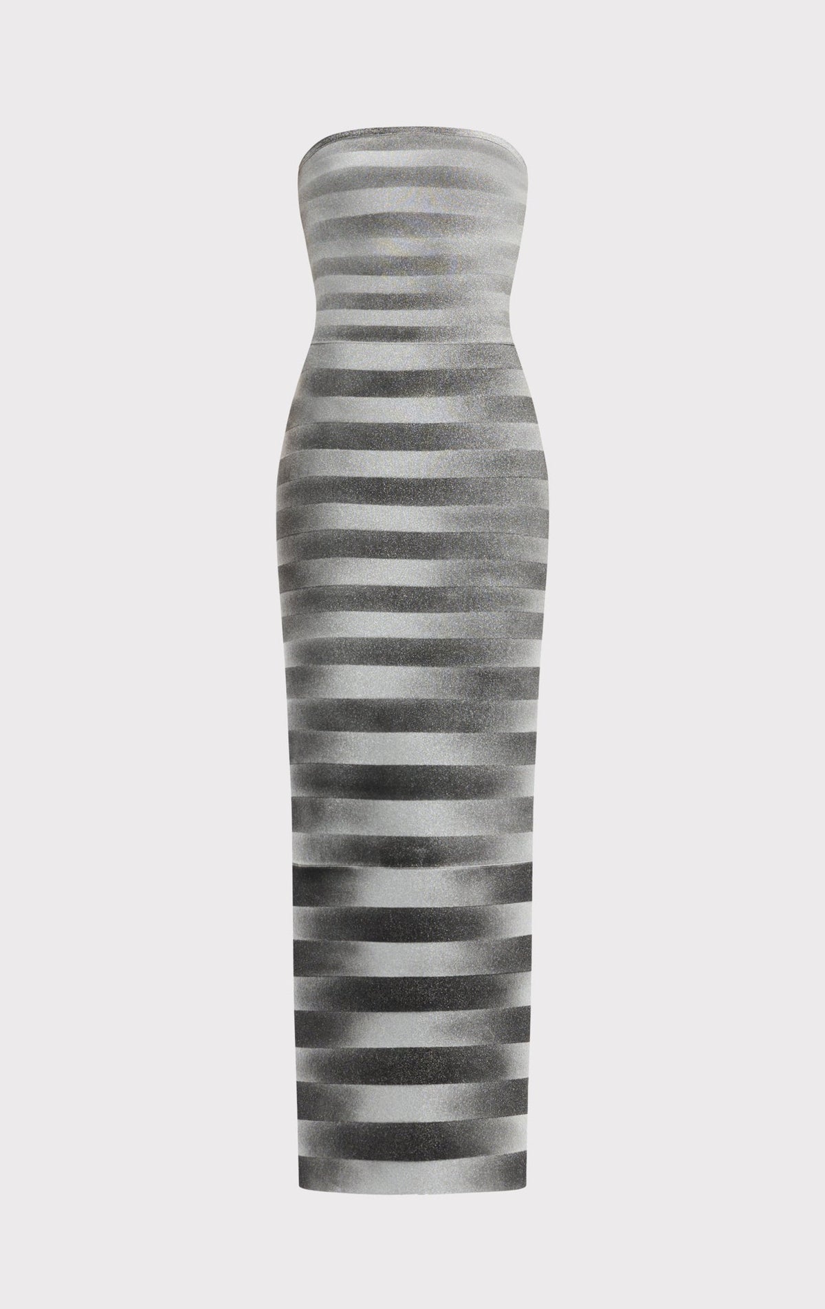 janice Grey stripes bling detail bandage maxi dress in silver