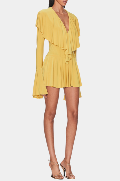 Hathay Ruffle Mini Dress - Yellow
