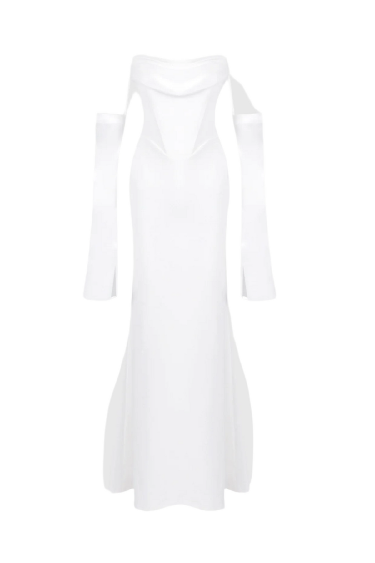 Off Shoulder Corset Maxi Dress - White