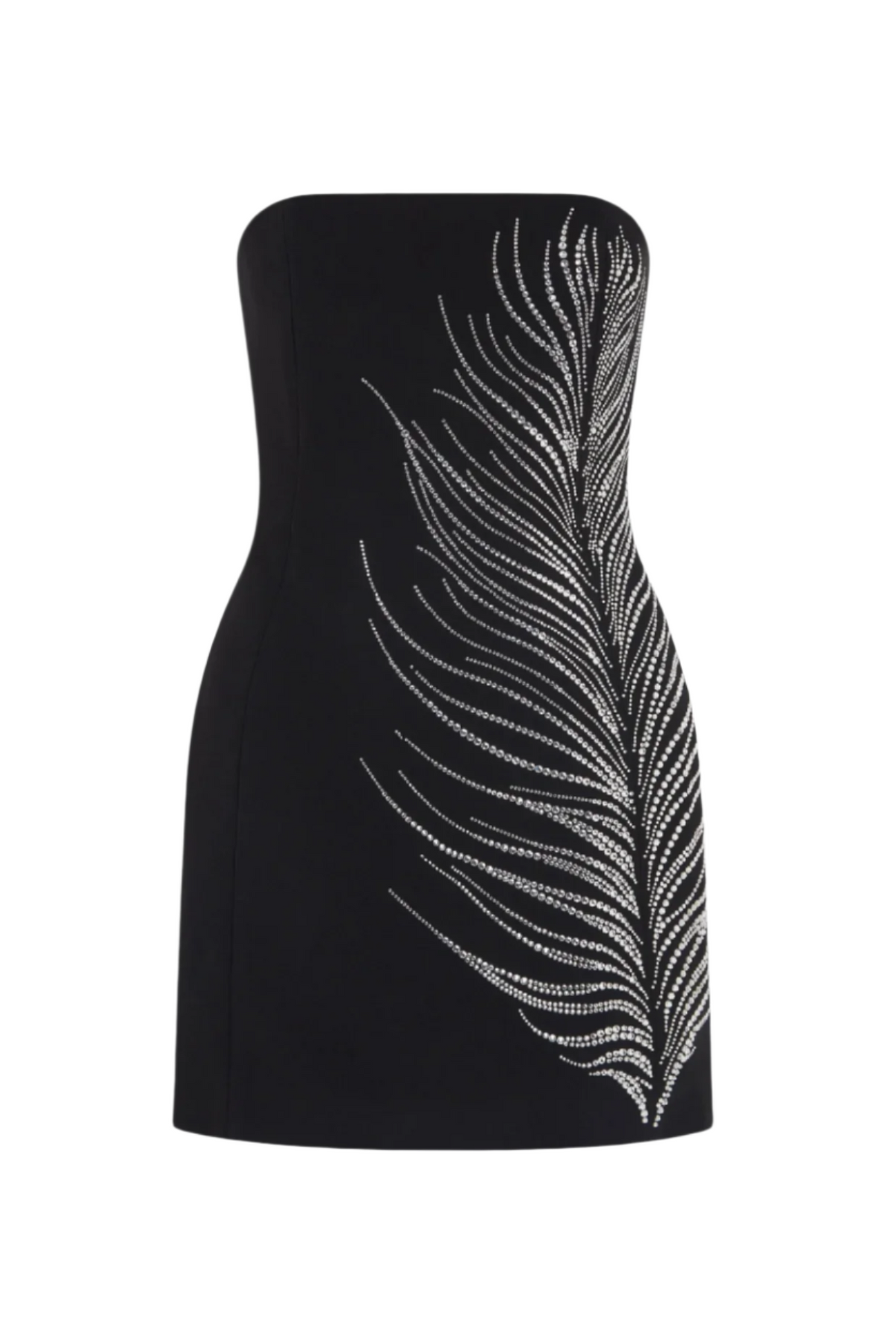 Hlisa Strapless Feather Embellished Mini Dress