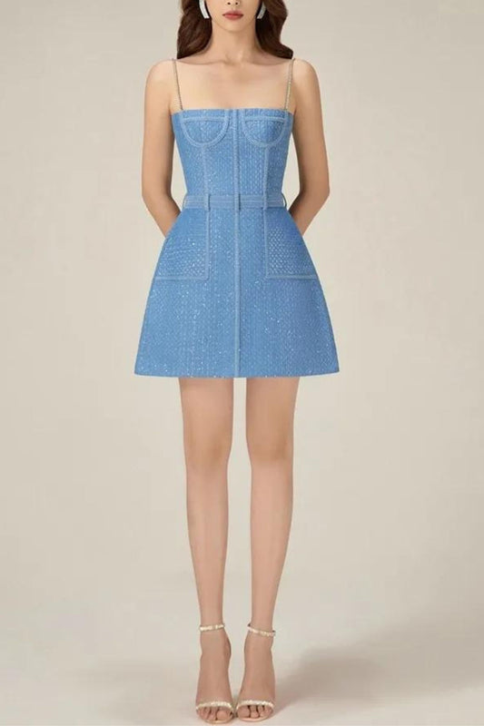 GABRIELLA MINI DRESS IN BLUE