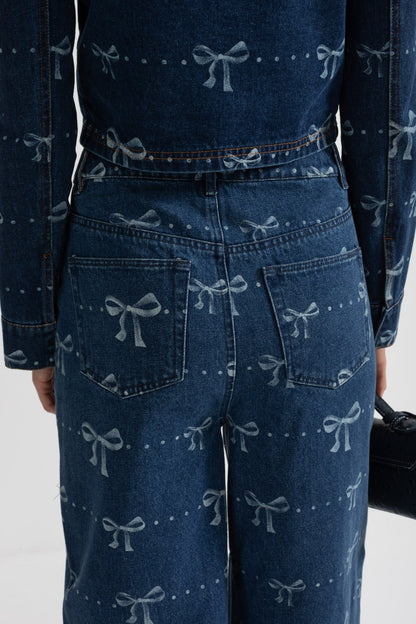 alisa blue Long Sleeve Denim Jacket