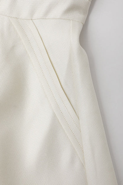 Strapless Straight Across Neck Polyester Midi Dress