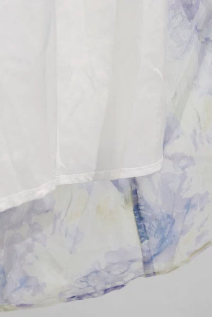 helen Floral Frill Off-Shoulder Maxi Dress in blue