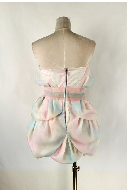 FLOWER BUD RAINBOW MINI DRESS