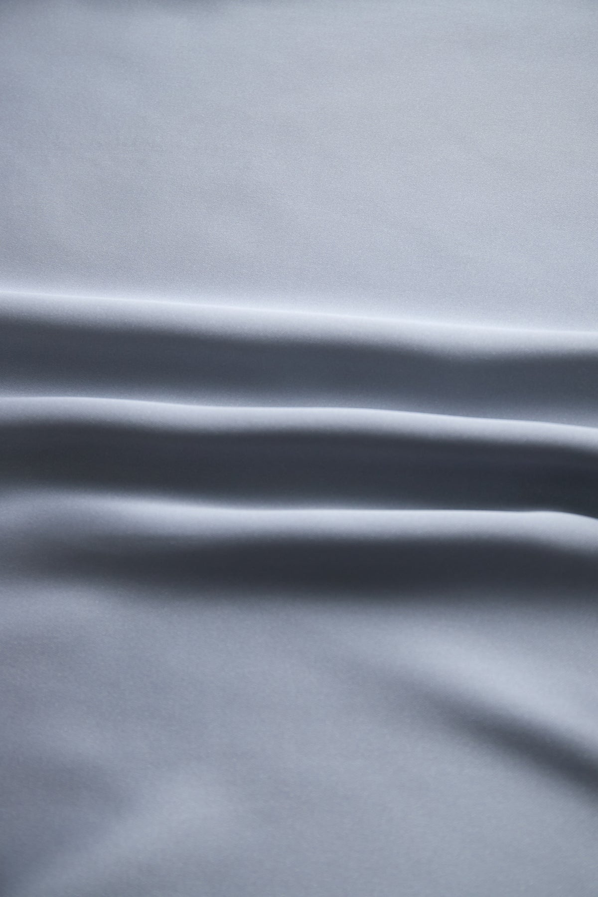 Silver Satin Blouse with Plunging V-Neck