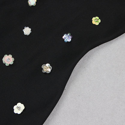 HALTER EMBELLISHED FLOWERS MINI DRESS