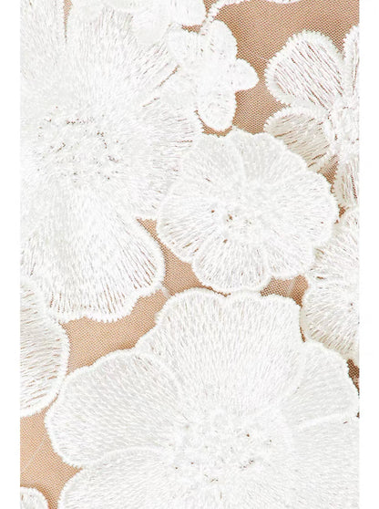 Shannon 3D Floral Midi Dress In White
