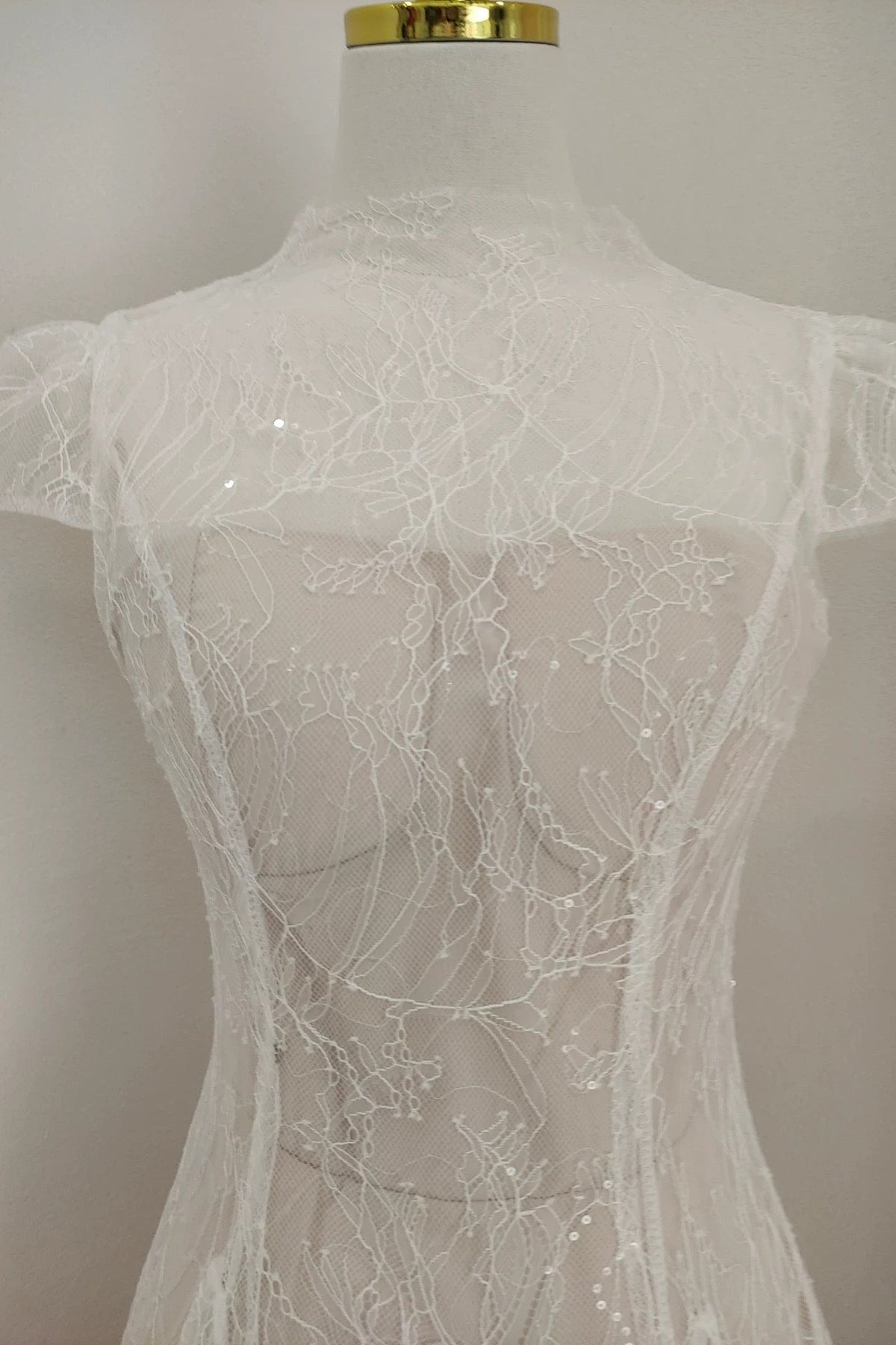 lace sequin A line midi dress