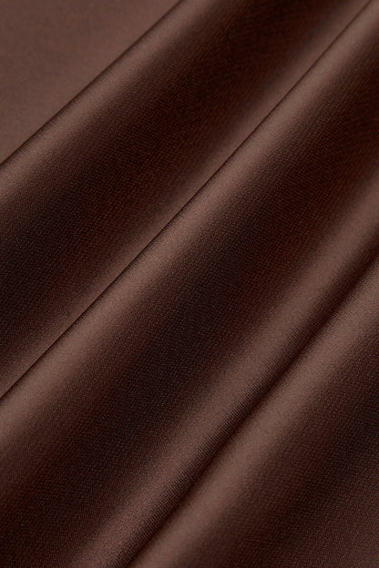 Ilya Asymmetrical Cutout Satin Maxi Dress - Brown
