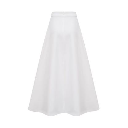 White Floral Embroidered midi dress Matching Set