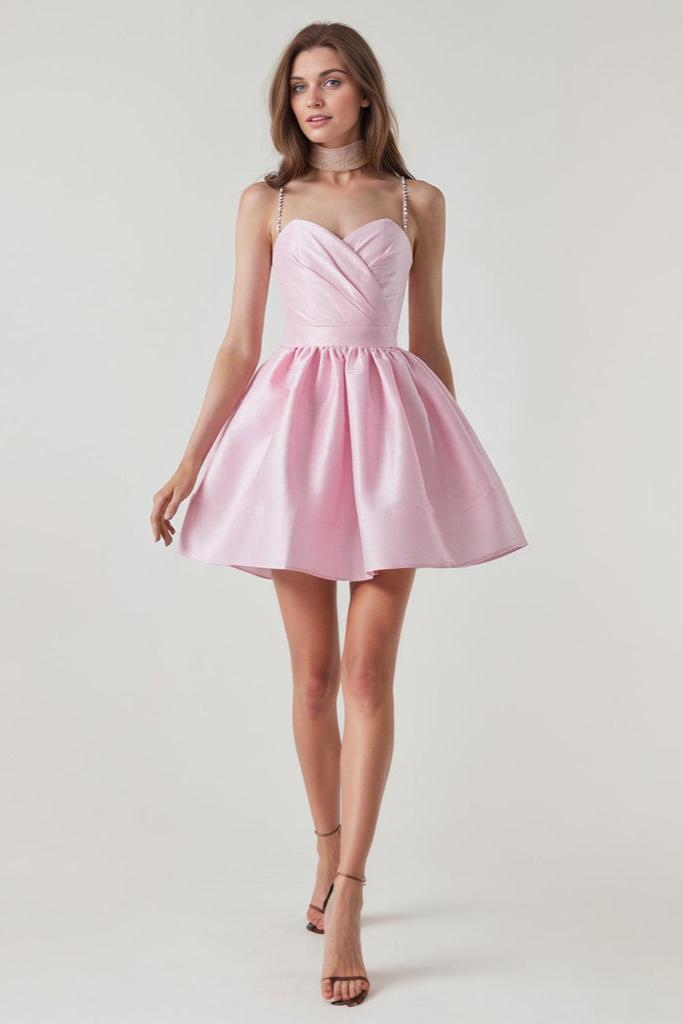 Satin Ruffle Hem Mini Dress