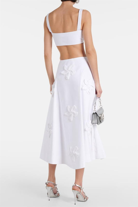 3D Floral High Waist Pocket Skirt