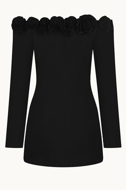 3D Floral Off-Shoulder Mini Dress