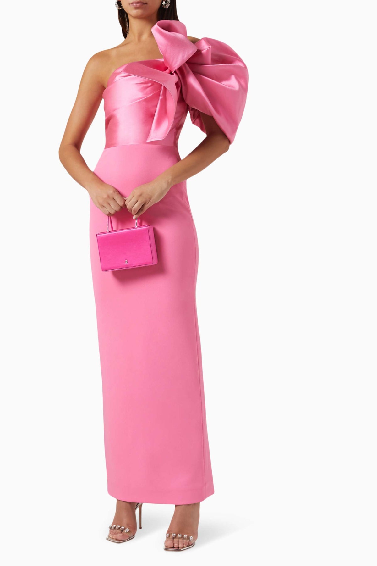 Satin Bow Sleeveless Midi Dress