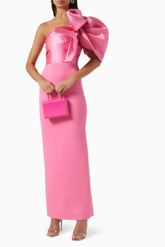 Satin Bow Sleeveless Midi Dress