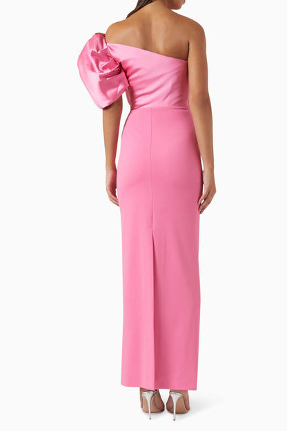 Satin Bow Sleeveless Midi Dress