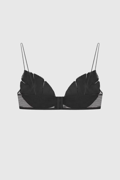 Leaf Crystal Bralette - Black