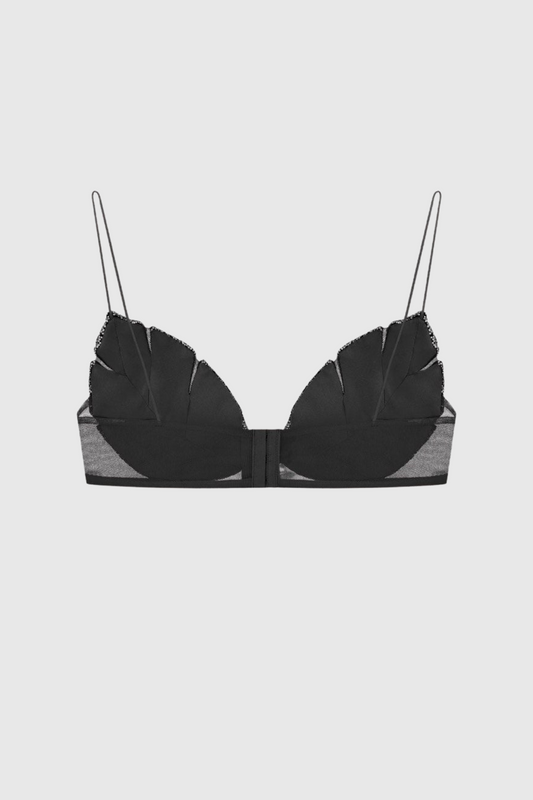Leaf Crystal Bralette - Black