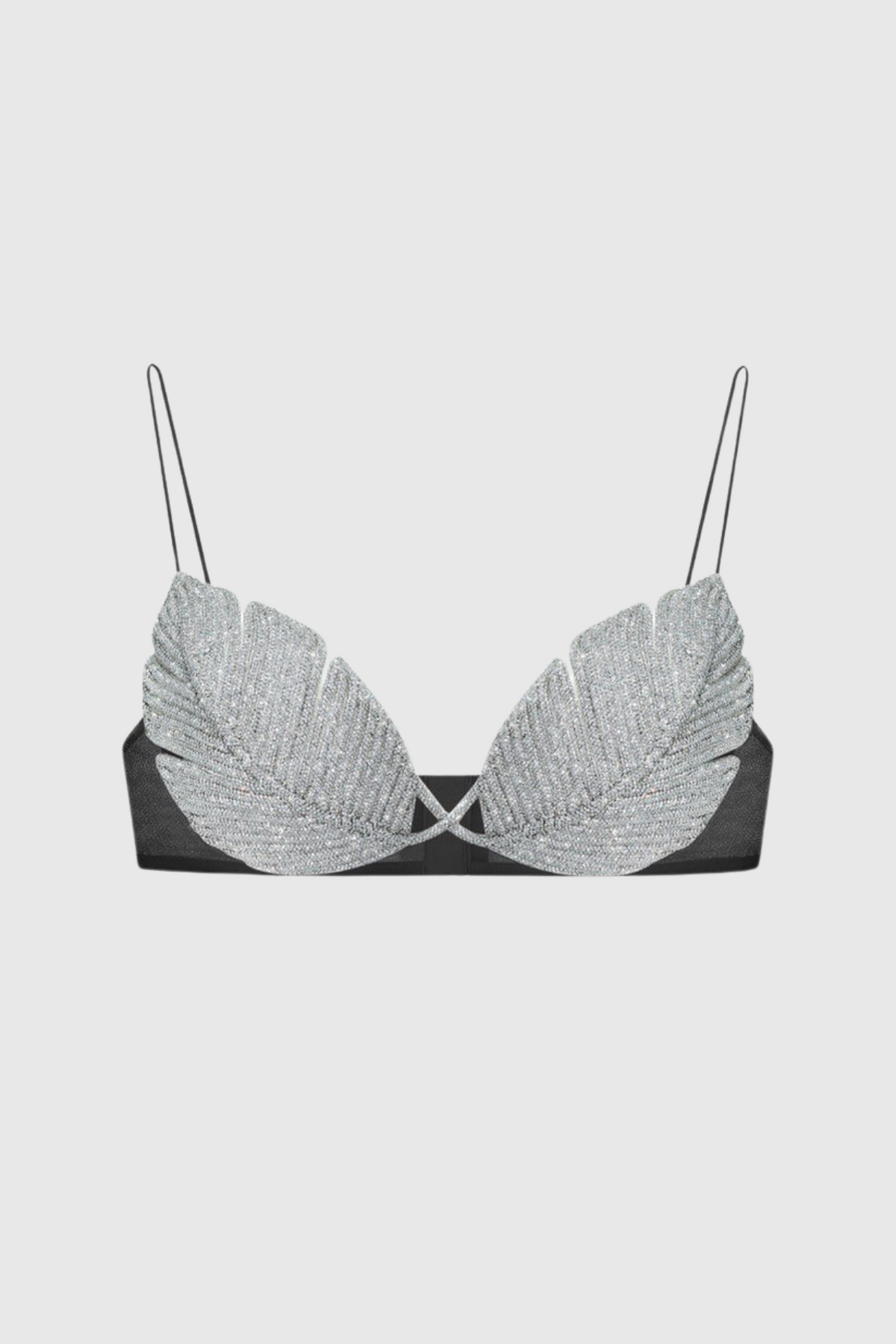 Leaf Crystal Bralette - Black
