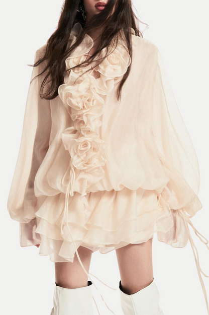 Jaketta Flower Ruffle Mini Dress