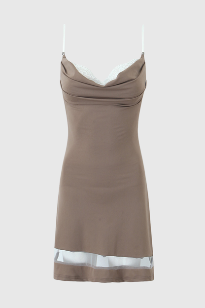 Katalia Lace Patchwork Mini Dress