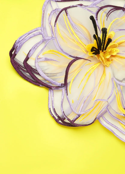 Indie Appliqué Sleeve Iris Print set in Yellow