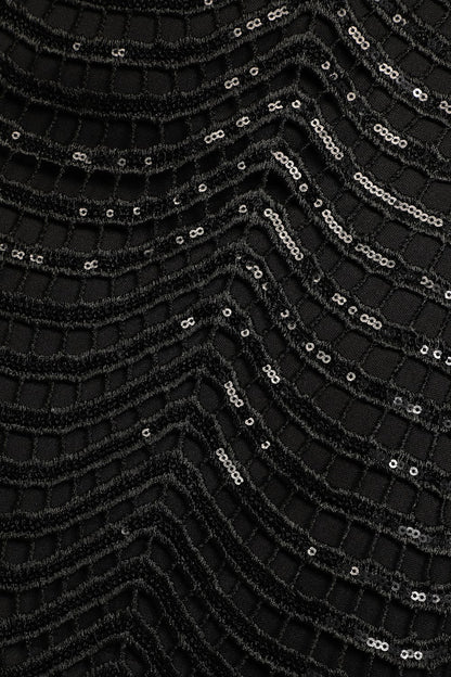 Sequin hollow Mini Dress in black
