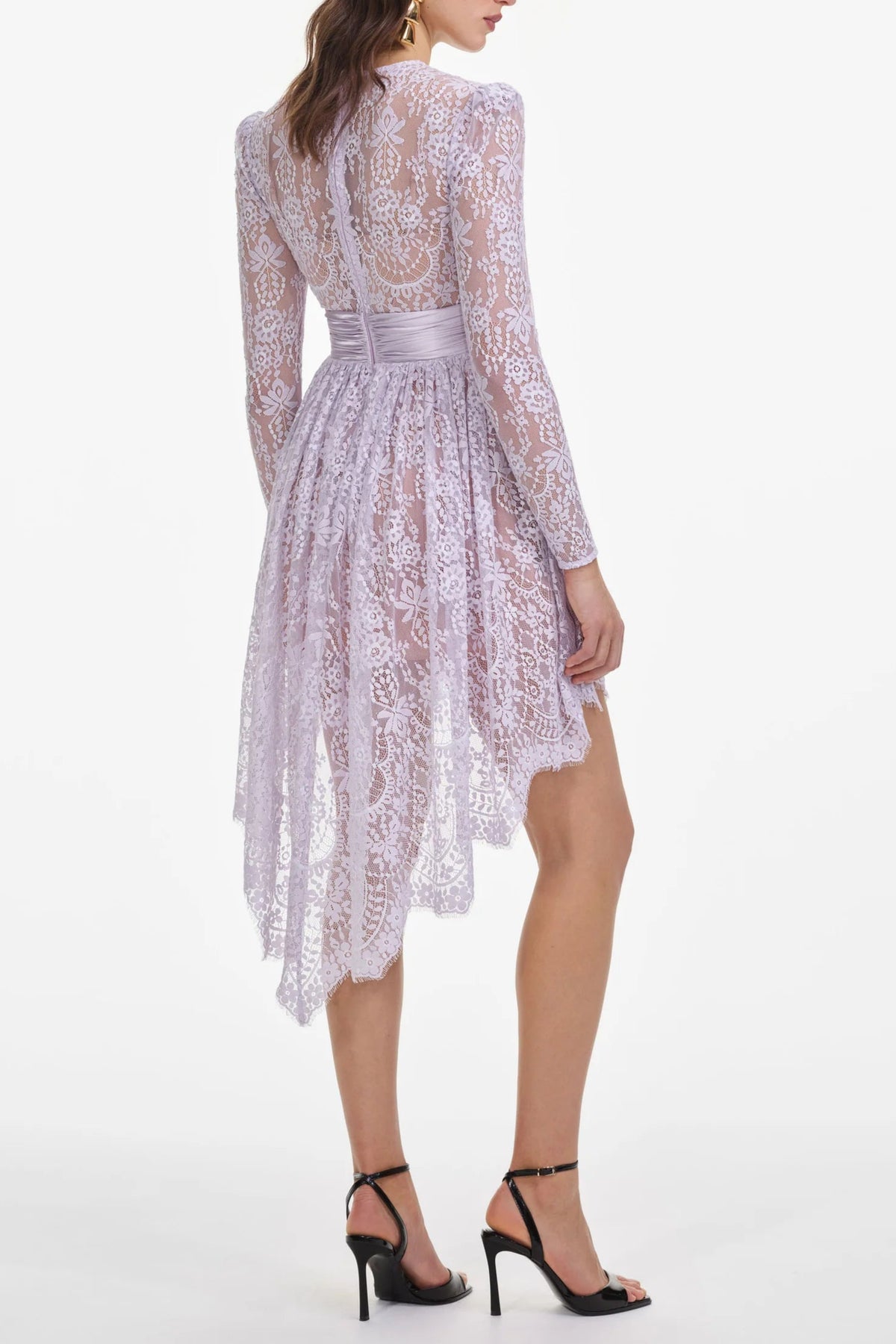 Lilac Lace Satin Mini Dress