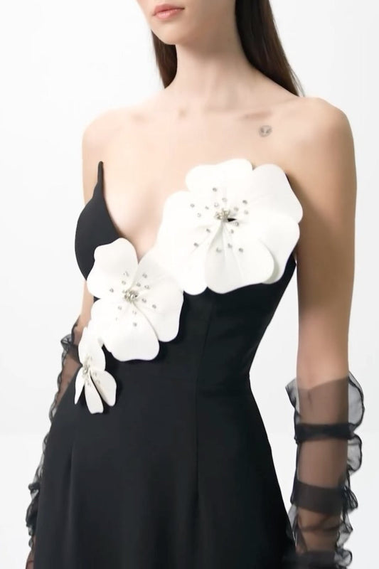Lilith Floral Strapless Maxi Bandage Dress