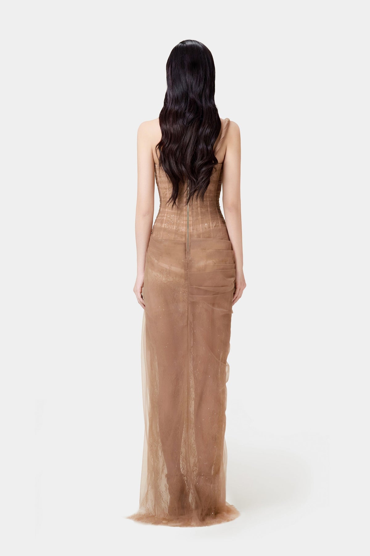 MARA BROWN LACE CORSET DRESS